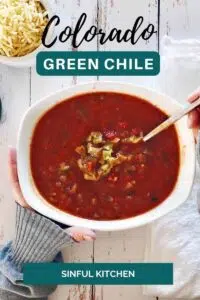 Colorado green chile in a bowl.