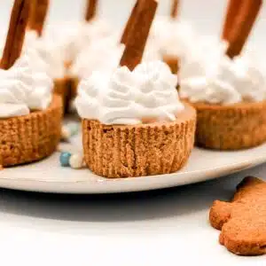 Mini Gingerbread Cheesecakes on a Plate