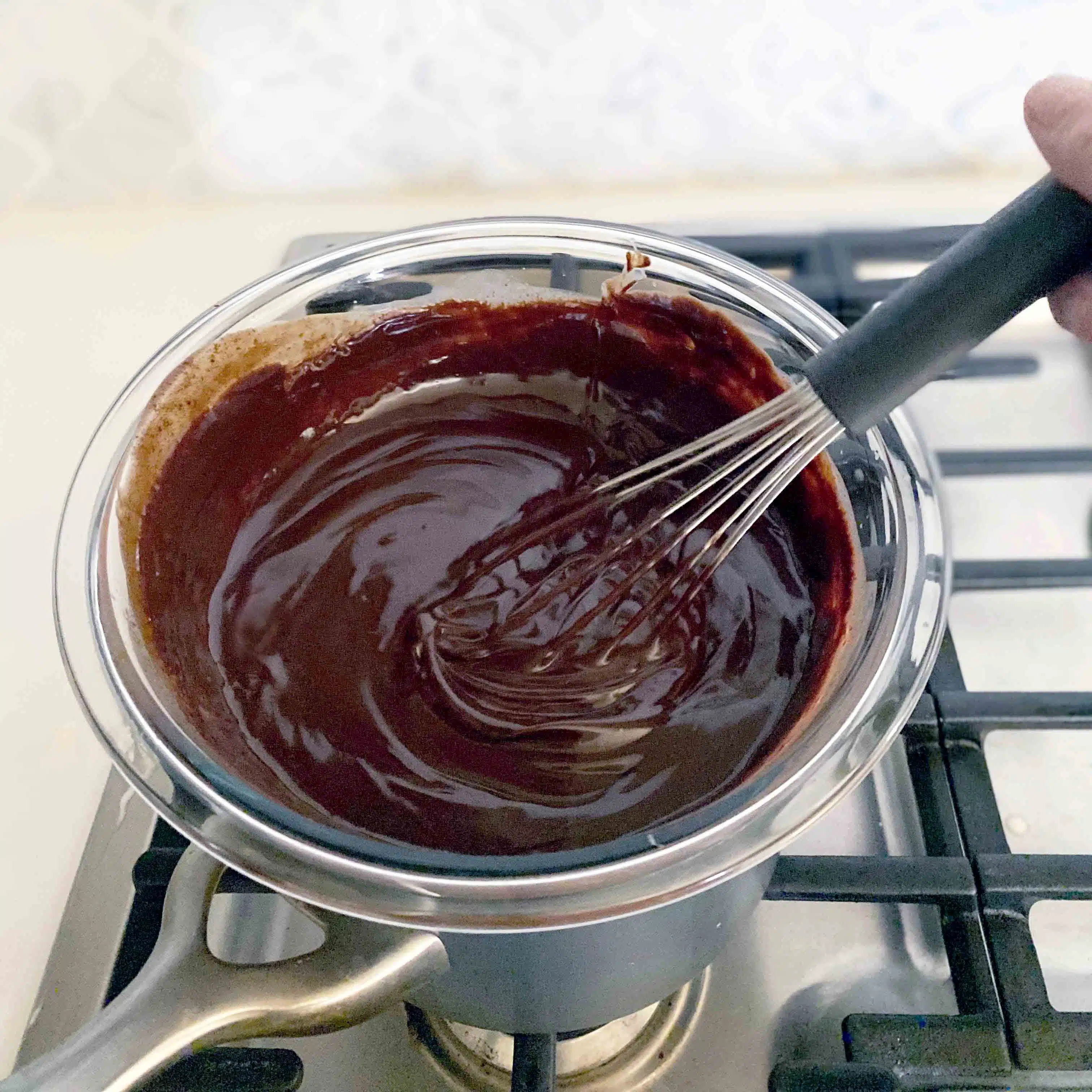 Whisk in the ganache when it is complete  