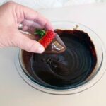 Strawberry after being dipped.