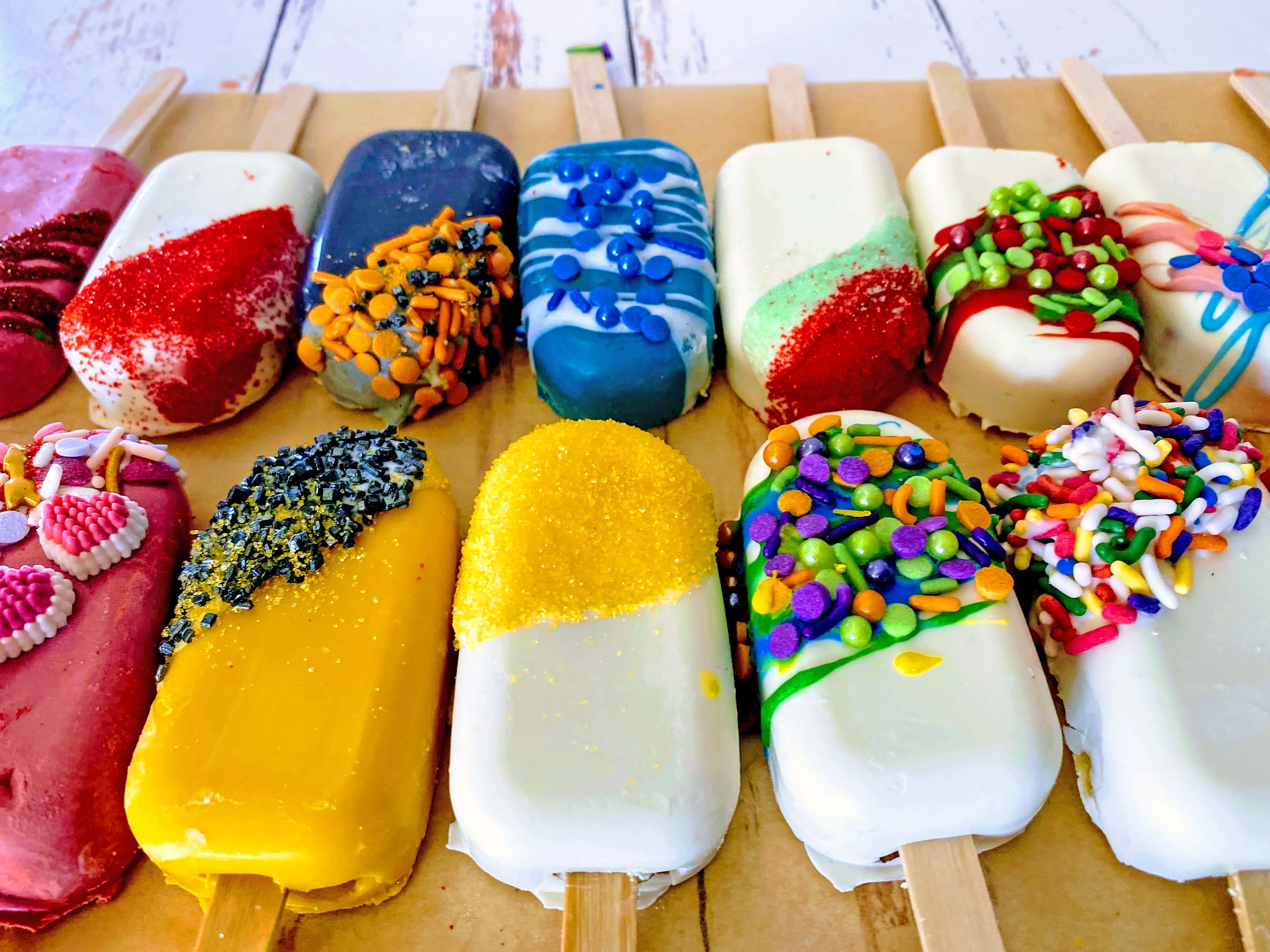 Several decorated in different colors