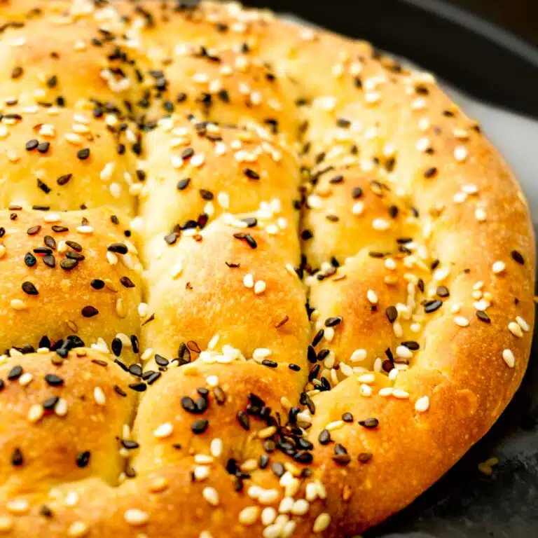 Turkish bread up close.