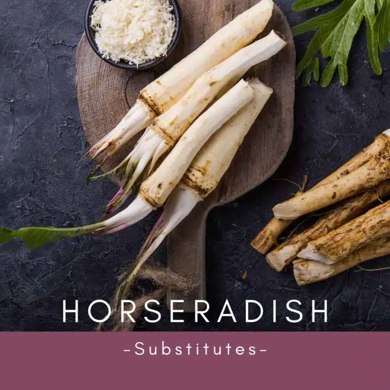 Raw horseradish on a cutting board.