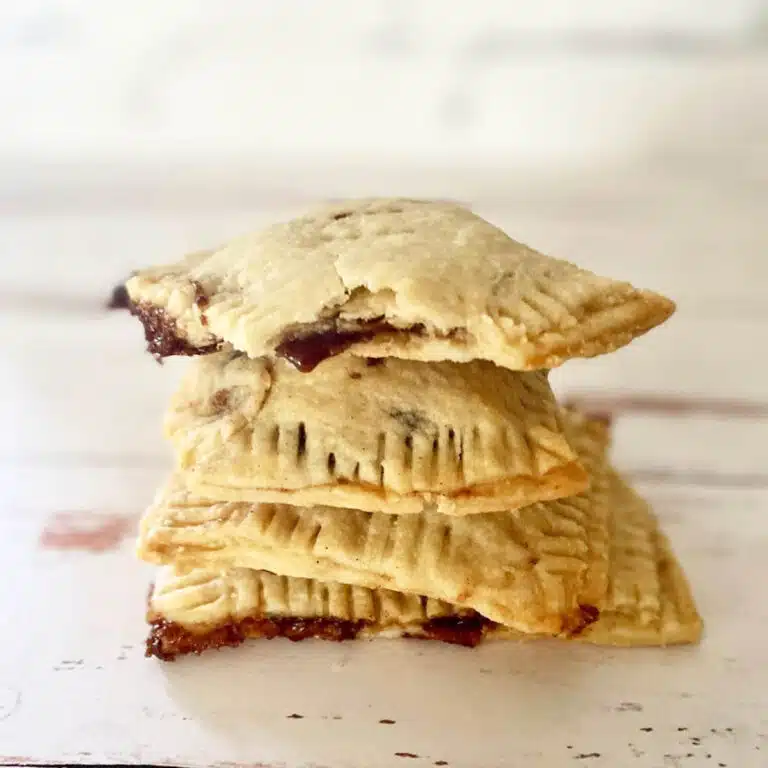 A stack of four vegan pop-tarts.