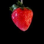 Single candied strawberry.