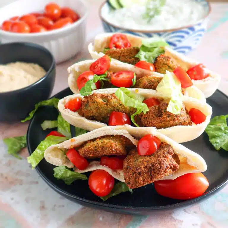 Pitas filled with falafel.