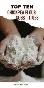 Two hands holding flour.
