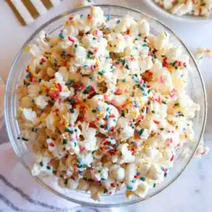 A bowl of popcorn.