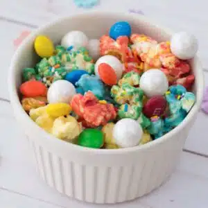 A bowl of popcorn.