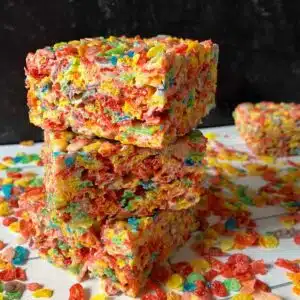 Cereal bars stacked on top of each other.