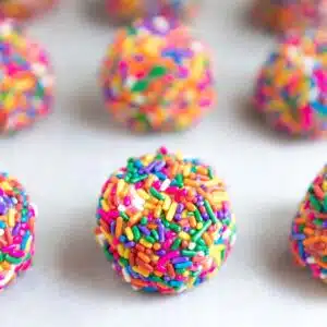 Rainbow sprinkle cookie balls.