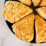 Several vegan scones on a plate.
