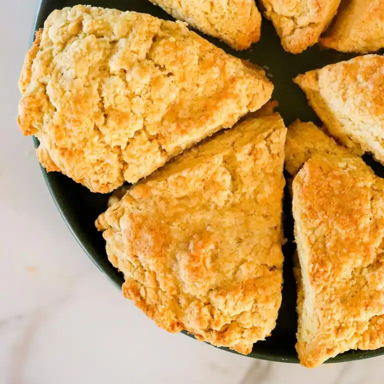 Several vegan scones on a plate.