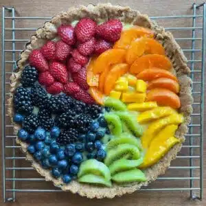 Finished fruit tart.
