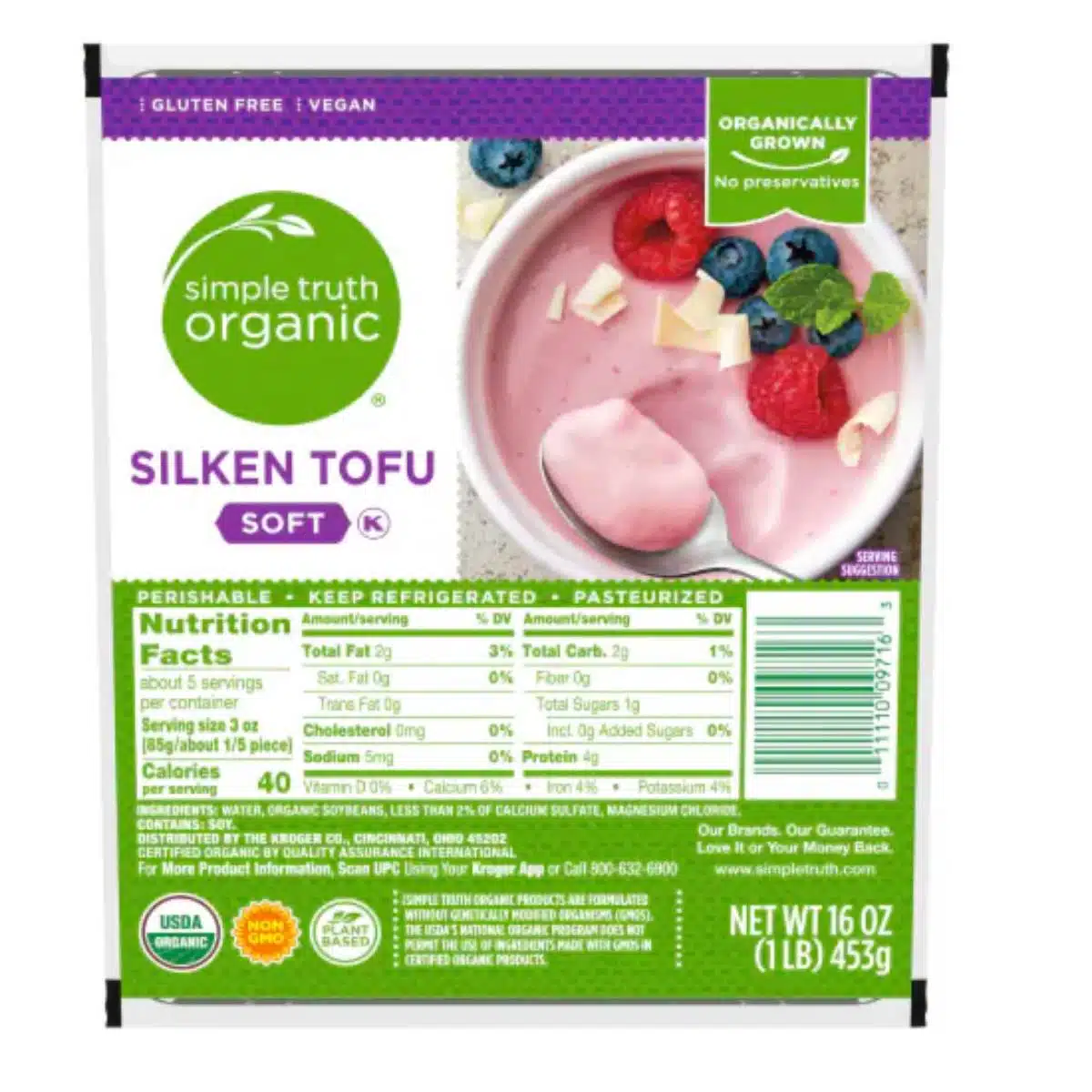 Container of Simple Truth silken tofu.