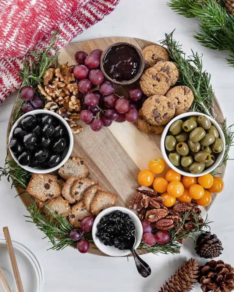 Food on a cutting board.