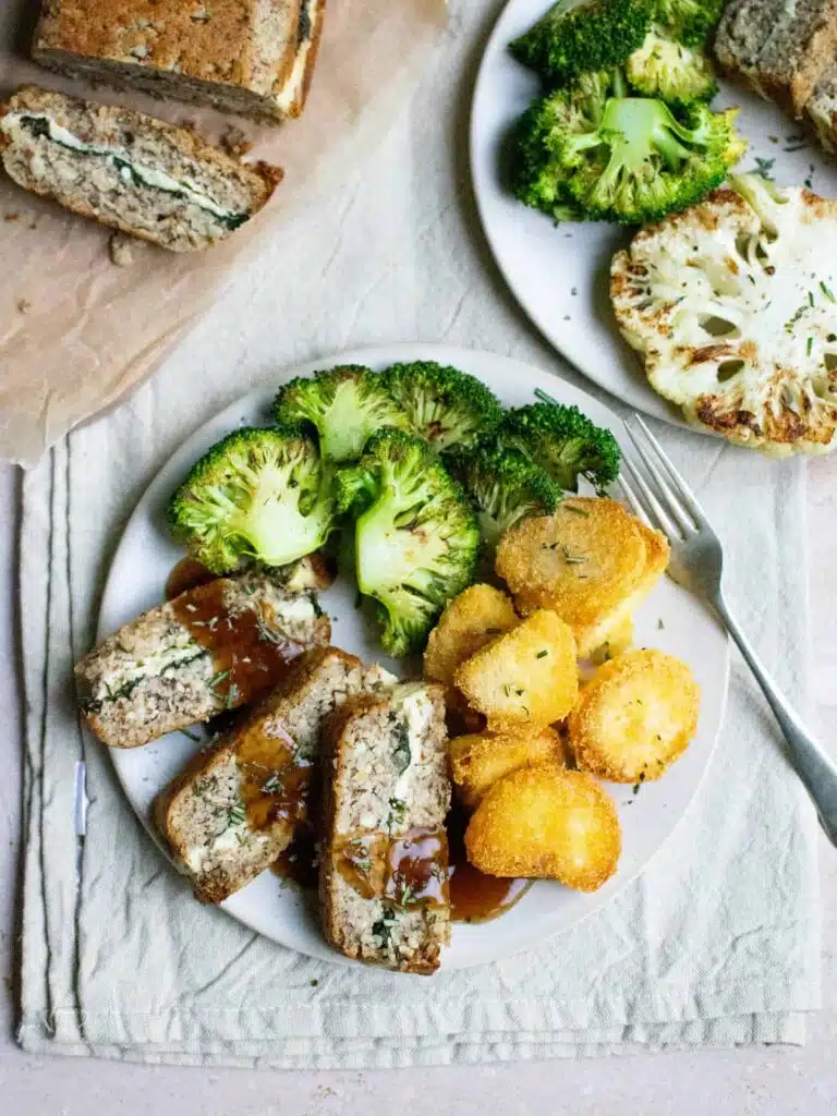 Nut roast on a plate.