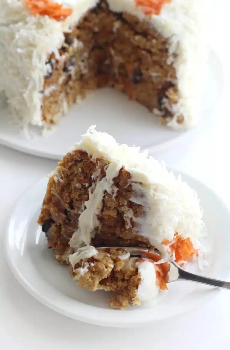 Slice of carrot cake. 