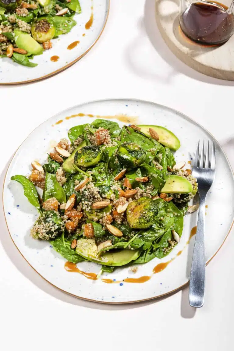 Brussel sprout salad on a plate. 