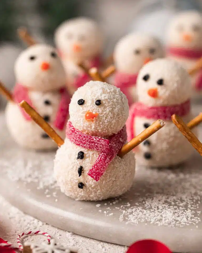 Several decorated snowmen.