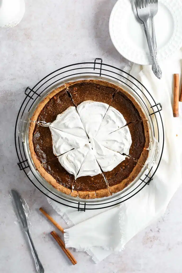 Pie cut into slices.