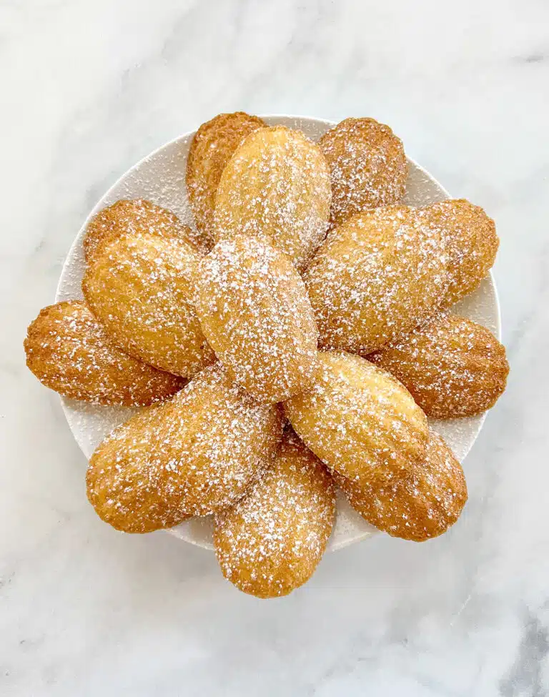 Mandeleines on a plate.