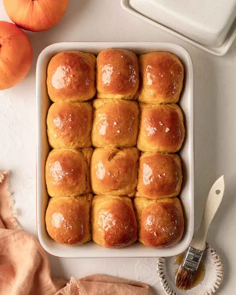 Rolls in a baking dish.