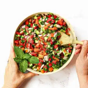 Turkish Shepard salad up close.