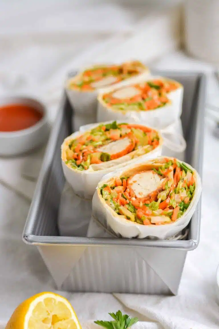 Four wraps in a bread tin. 