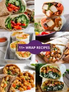 Collage of six different wraps.