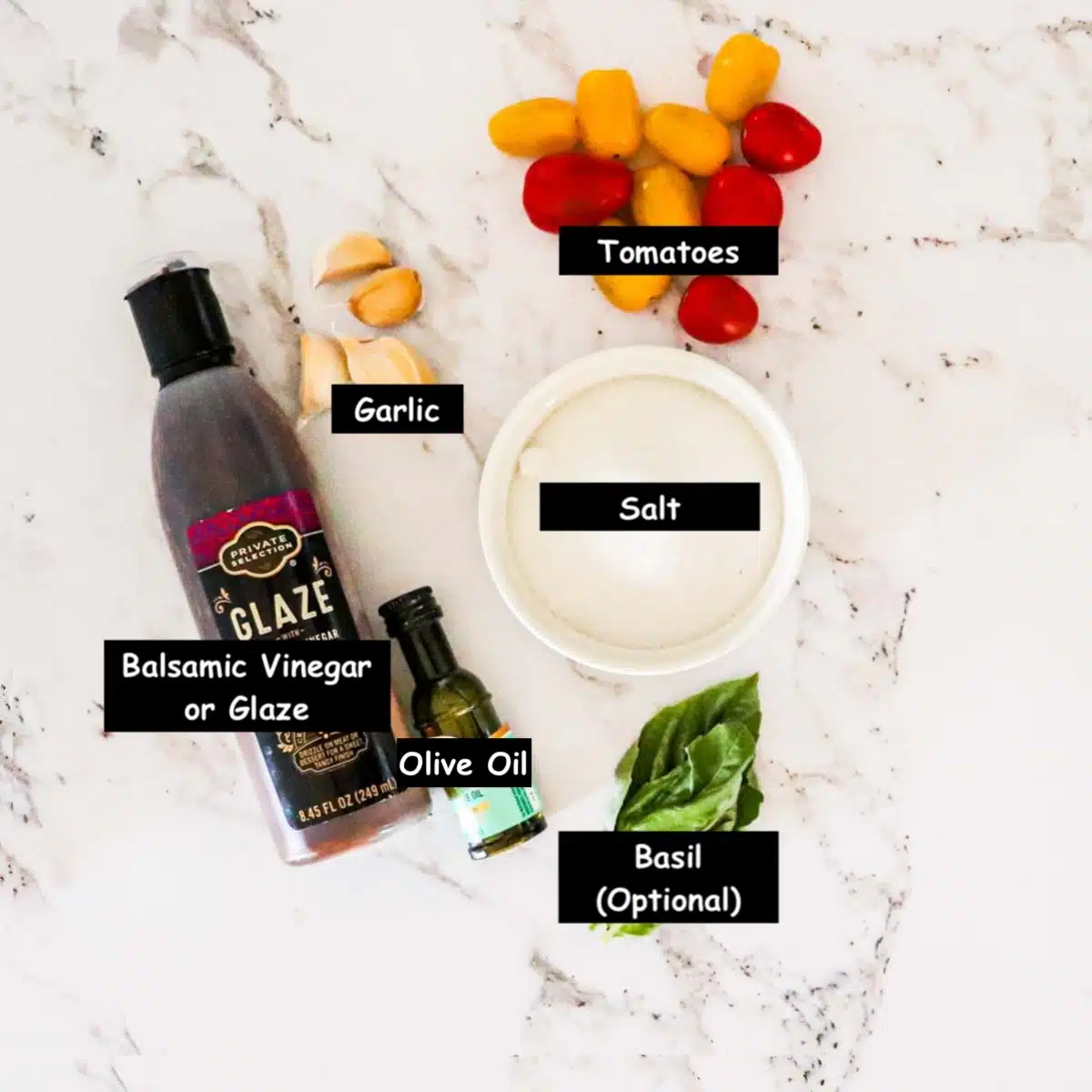 Ingredients used in making the recipe. 