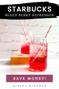 Starbucks Mixed Berry Refresher Pinterest pin.