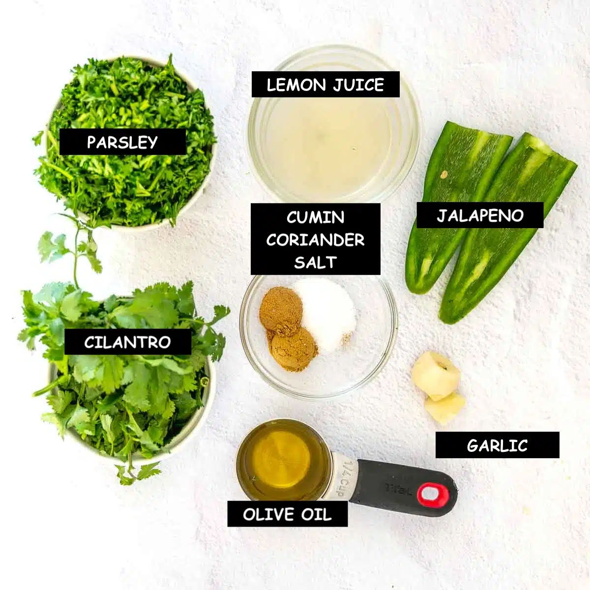 Ingredients used in the recipe. 